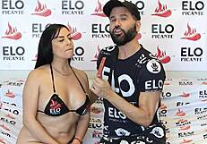 Colombiansk moden skuespiller Antonella Blake deltar i castingintervju for krydret rolle