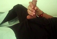 After Work, A Guy Jerks His Huge Cock To Orgasm