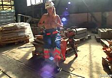 Shelby Moon says, 'Let's rip clothes and have boobs fun at work with big tits'