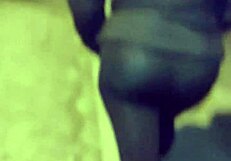 Mature Big Ass Flashes In Transparent Leggings Outdoors