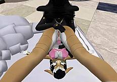 Lady Bastet of Egypt commands her servant girl for a detailed blowjob