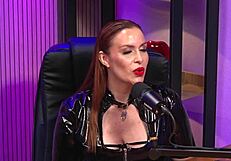 The redhead milf dominates in bdsm interview.