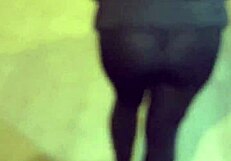 Mature Big Ass Flashes In Transparent Leggings Outdoors