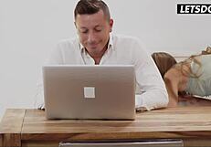 Petite stepsis Tiffany Tatum rides big dick stepbro to wild orgasm