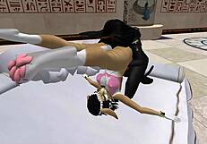 Lady Bastet of Egypt commands her servant girl for a detailed blowjob