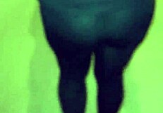 Mature Big Ass Flashes In Transparent Leggings Outdoors