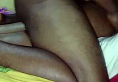 petite black teen's first time, afraid of large animal body