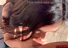 Hot 19-Year-Old Sucks Cock in Backyard