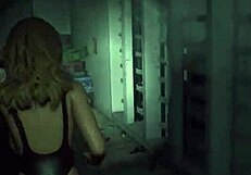 Claire redfield shows off her athletic topless fitness routine