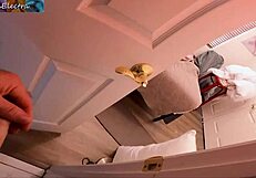 Caught watching your stepmom masturbate her wet vagina? She rides for orgasm and creampie