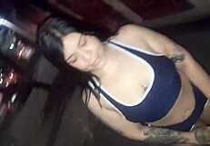 I touch myself on the street and hang out with my friend then head home