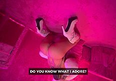 does taluane boom masturbate with anal plug in lingerie?