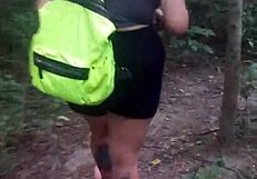Adventure Time! Blonde Sucks in Public Woods for Liquid Lunch