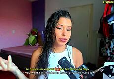 Hey, this hot Latina brunette talks dirty about feet to make you cum