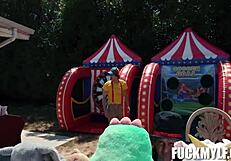 Rickys carnival fling turns into intense wrestling with Bella