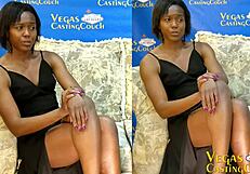 Gorąca chuda czarna milf dostaje głęboko w dupę w POV lodziku naoliwionej odwróconej kowbojce casting w Vegas