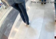 A guy made a bold move in a shopping mall by wetting his jeans