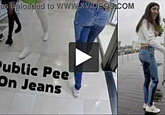 A guy made a bold move in a shopping mall by wetting his jeans
