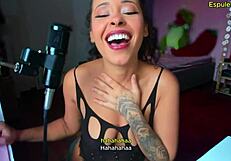 Hey, this hot Latina brunette talks dirty about feet to make you cum