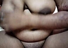 South Indian girlfriend shares huge pussy with cum 😈