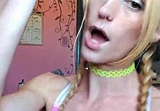 I love watching Vanessa Hastings get messy with spit on a dildo.