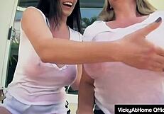 Vicky Vette's big boobs and wet pussy licked