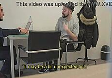 Straight Broker Gets Convinced For Blowjob And Handjob On Monster Cock!