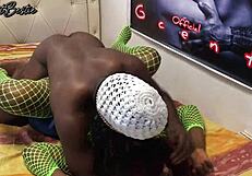 Watch this rough black couple fuck hard and scream?