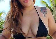 i put on a short bikini and went to the beach to flash guys, hehe