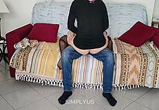 Wife Rides Husband On Sofa