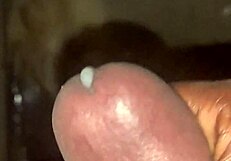 Guy with big cock slowly masturbates suggestively