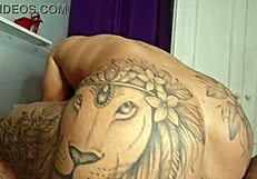 Mature bodybuilder inflates giant pussy before intense fucking