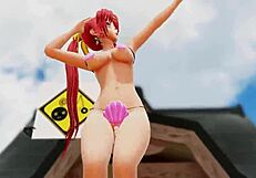 naked girl bounces tits and ass while dancing outdoors