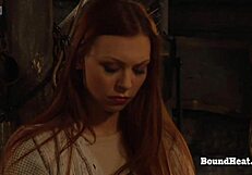 busty lesbian slave gets fingered and touched to orgasm!