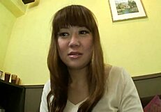 Horny Japanese babe gets dripping pussy creampie