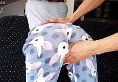Stepdaddy punished my ass with hard spanks and fingers