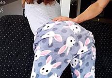 Stepdaddy spanks my little ass hard and fingers wet pussy