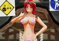 naked girl bounces tits and ass while dancing outdoors