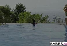 Babes get elegant anal fun by the pool with joel and martina gold