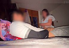 Mexican milf madrastra catches stepson jerking in bedroom on camera