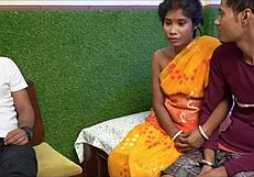 desi innocent wife shared by husband in rough ranch creampie