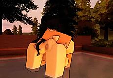 Little Slut Begs for Merciless Fucking on Roblox
