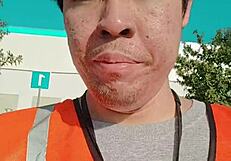 Asian Walking About During Work