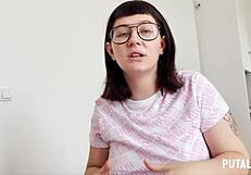 Putalocura - La Guapa Jovencita Meraki Cabalgando La Polla De Torbe Y Tragando Lefa