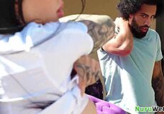 Big Tit Asian Masseuse Lacey Jayne Sucks and Fucks Black Client James Angel