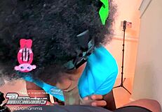 Sloppy Wet Staircase Blowjob from Curly Baltimore Hippie Girl