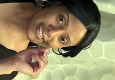 Mahogany Jane gets BBC creampie in tight pussy before FMF shoot