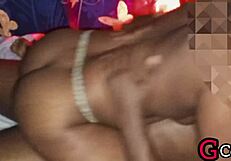 A hot girl is being fucked by a black guy with a big dick