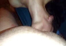 The husband dives into his wife's delicious pussy for a deep lick.