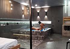 Big tits BBW friend assfucked in luxury motel